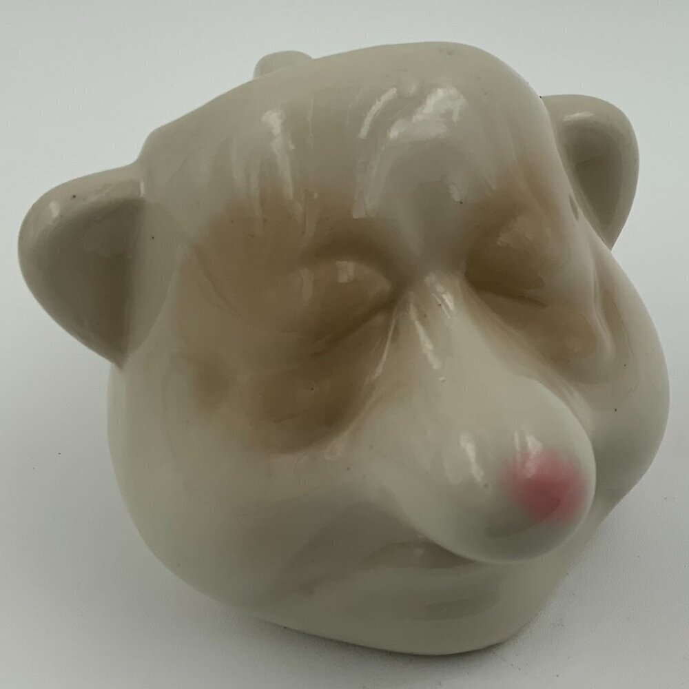 Vintage Egg Yolk Separator Man with Holes in Nose Ceramic